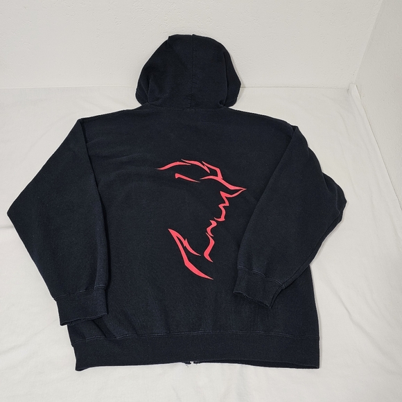 Disney Beauty & The Beast Zip-up Hoodie Black and Red Unisex Large Cotton Blend - Picture 1 of 7